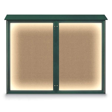 United Visual Products Triple Door Enclosed Indoor Letterboard UV1128-SATIN-GREYVL